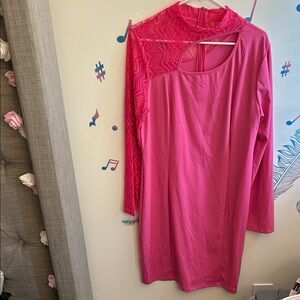 SHEIN Pink Long Sleeve Dress